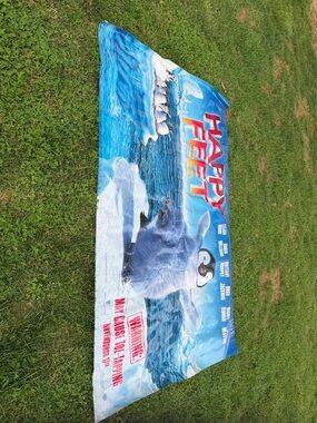 Happy Feet Movie Poster Beach Towel - Blue Penguin Graphic